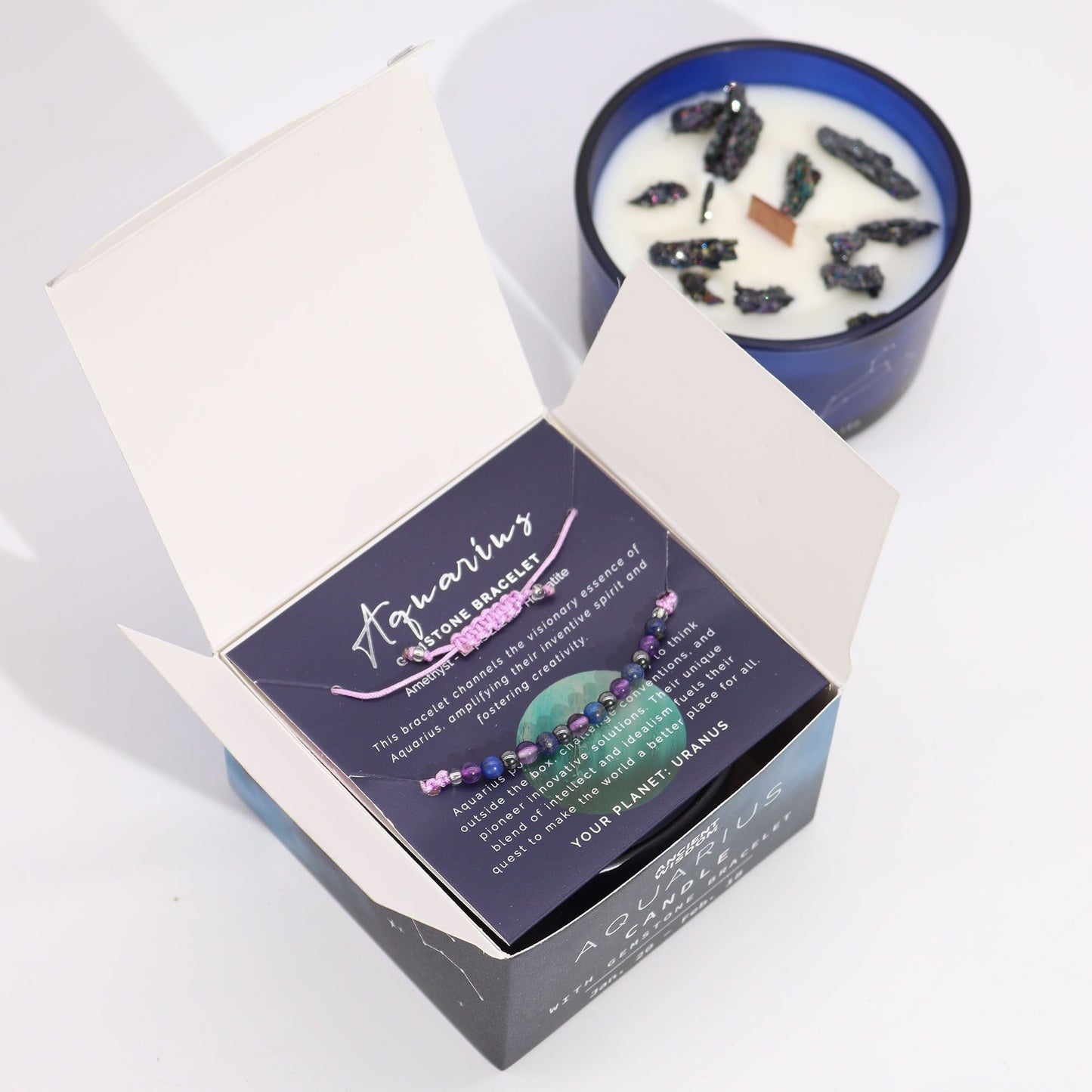 Vela del zodiaco con pulsera - Acuario