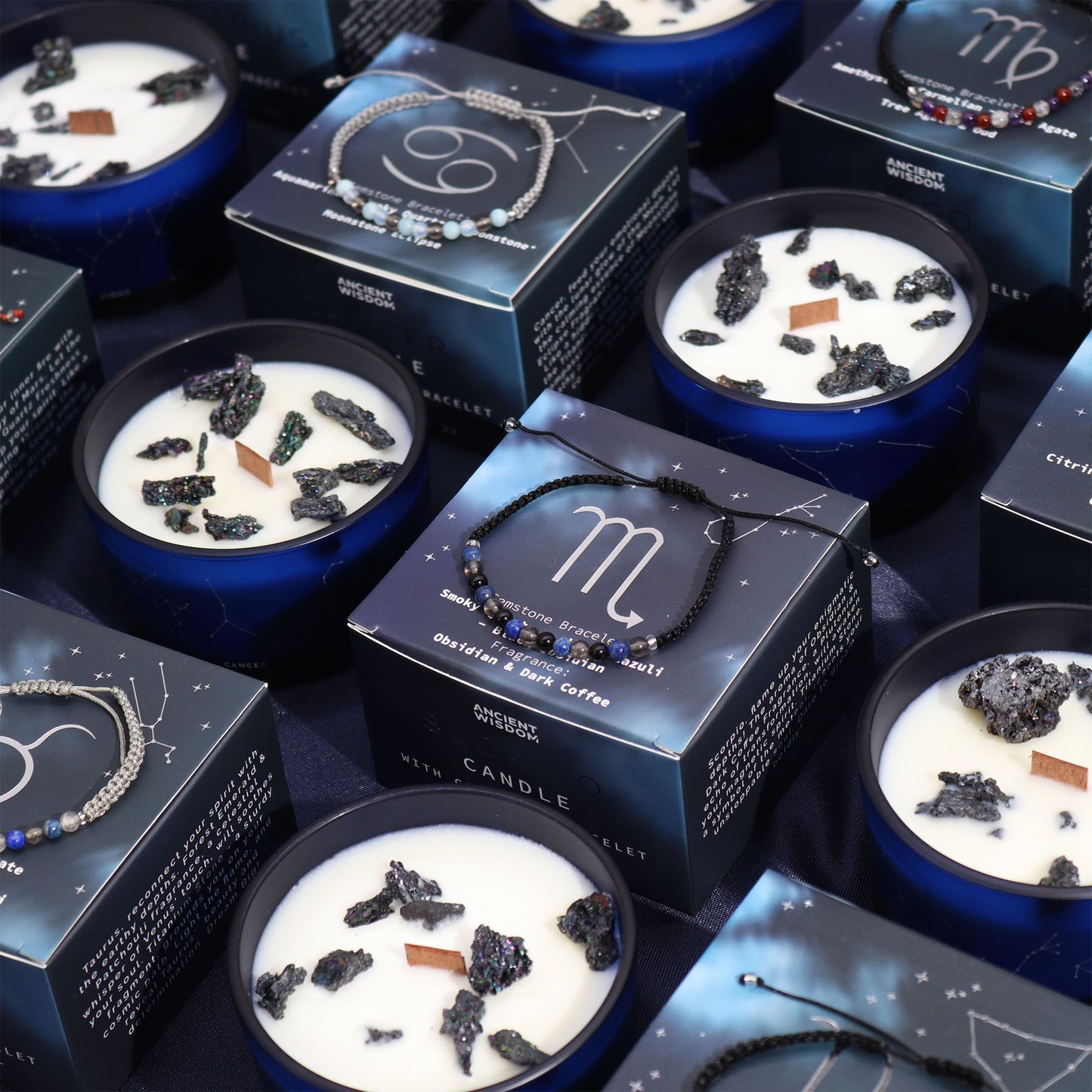 Vela del zodiaco con pulsera - Cáncer