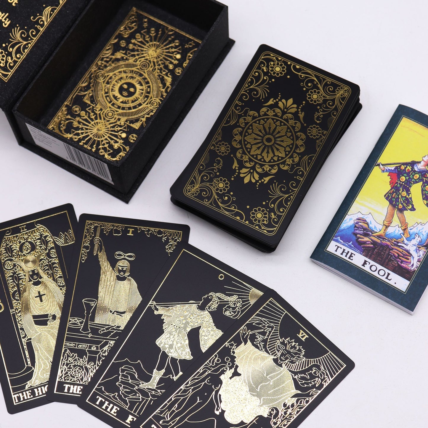 Cartas de Tarot de color Dorado con Libro - Caja de Regalo