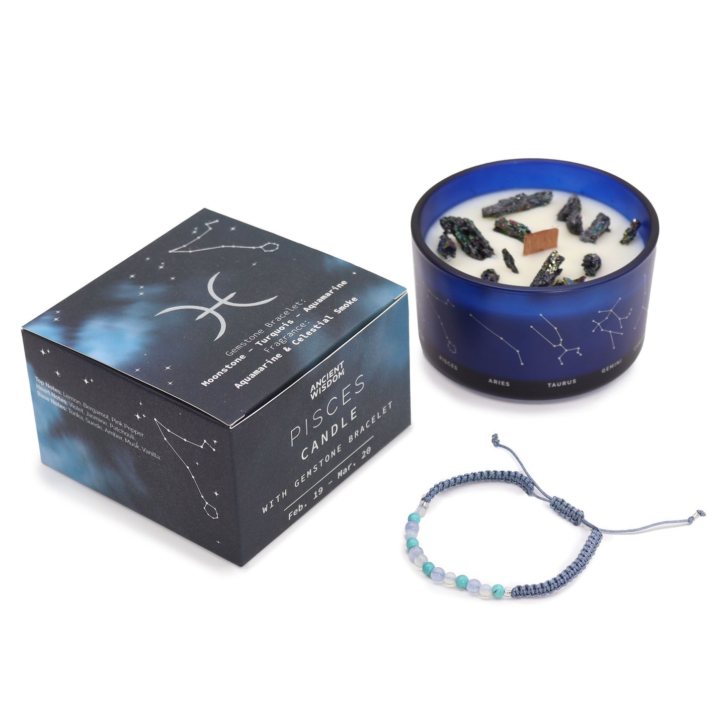 Vela del Zodiaco con Pulsera - Piscis