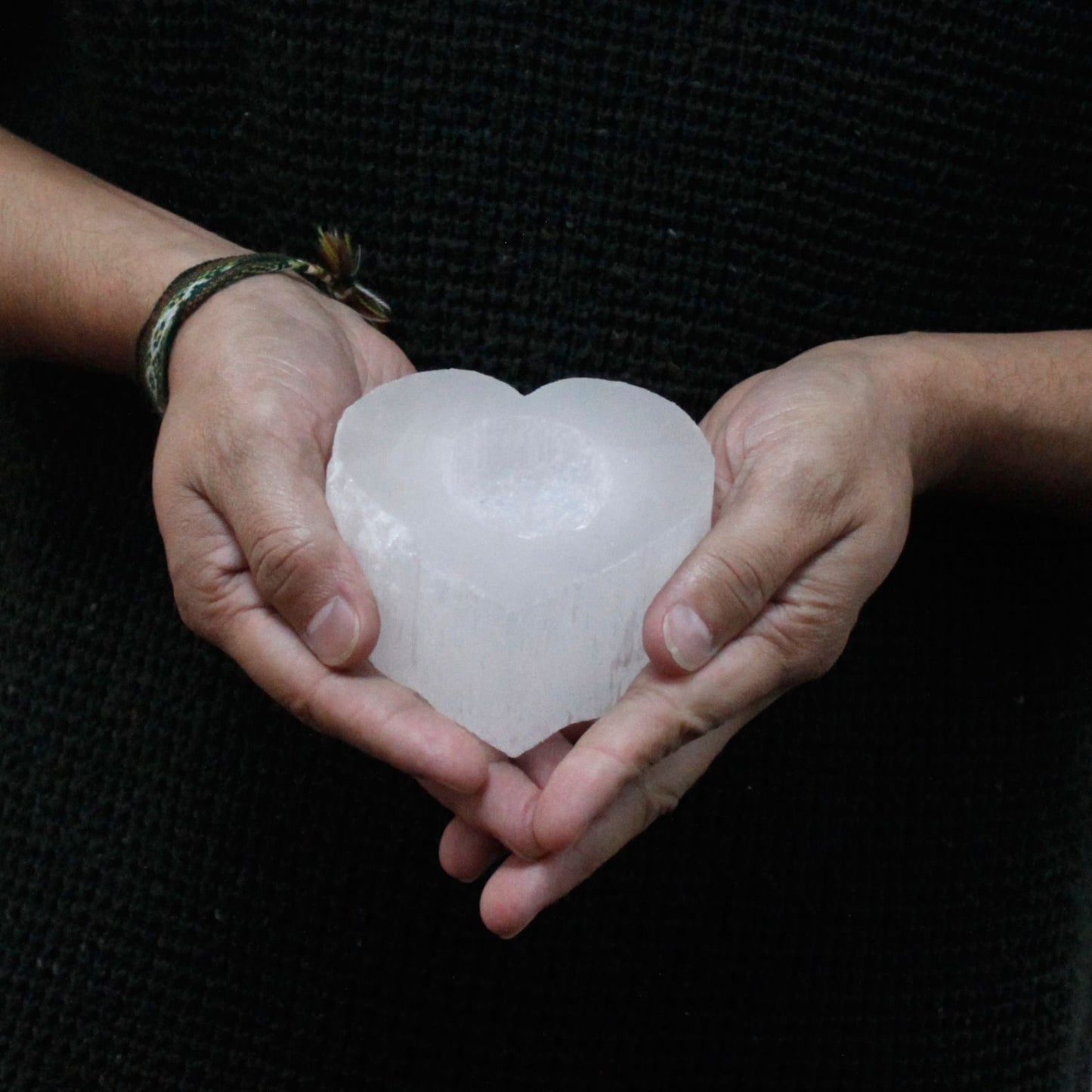 Porta Velas Selenite corazón