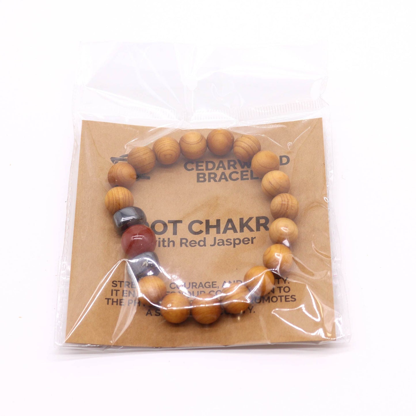 Pulsera de Cedro - Chakra Raíz - Jaspe Rojo