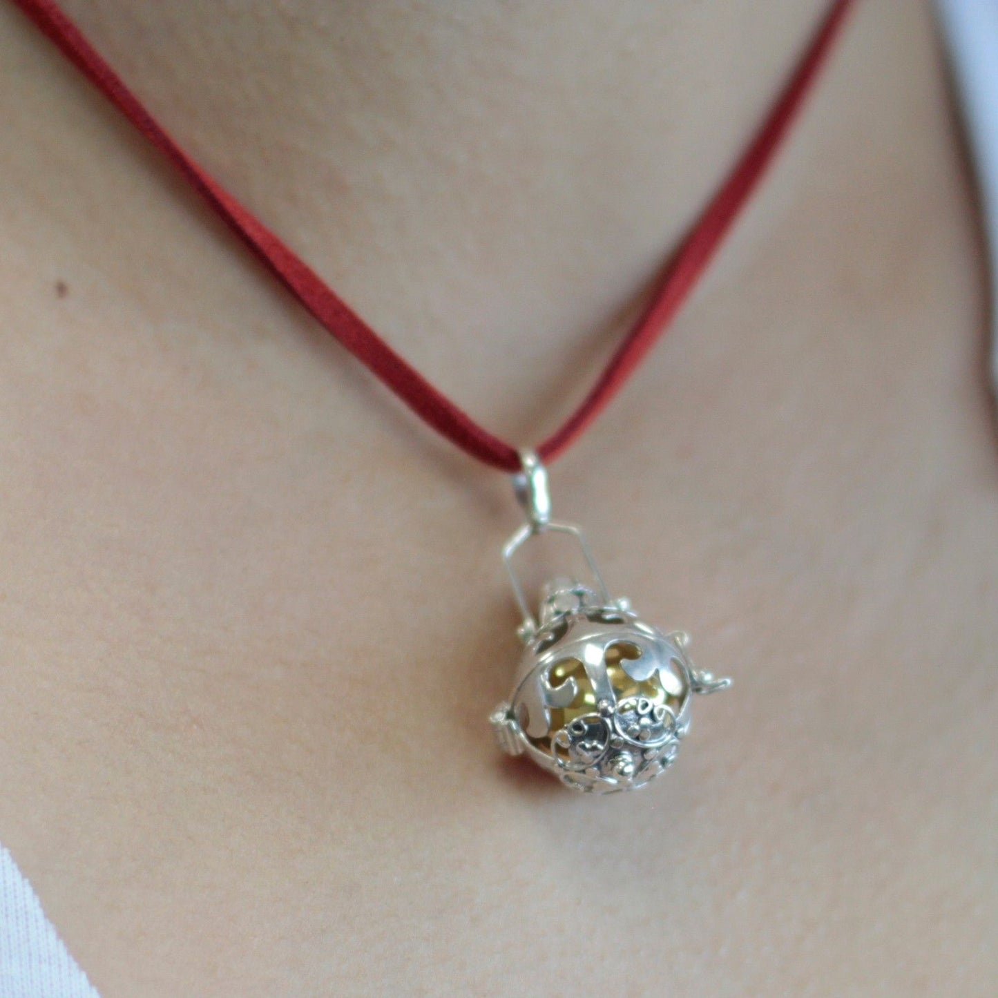 Colgante Campana Ángel Plata - Magia - 18mm