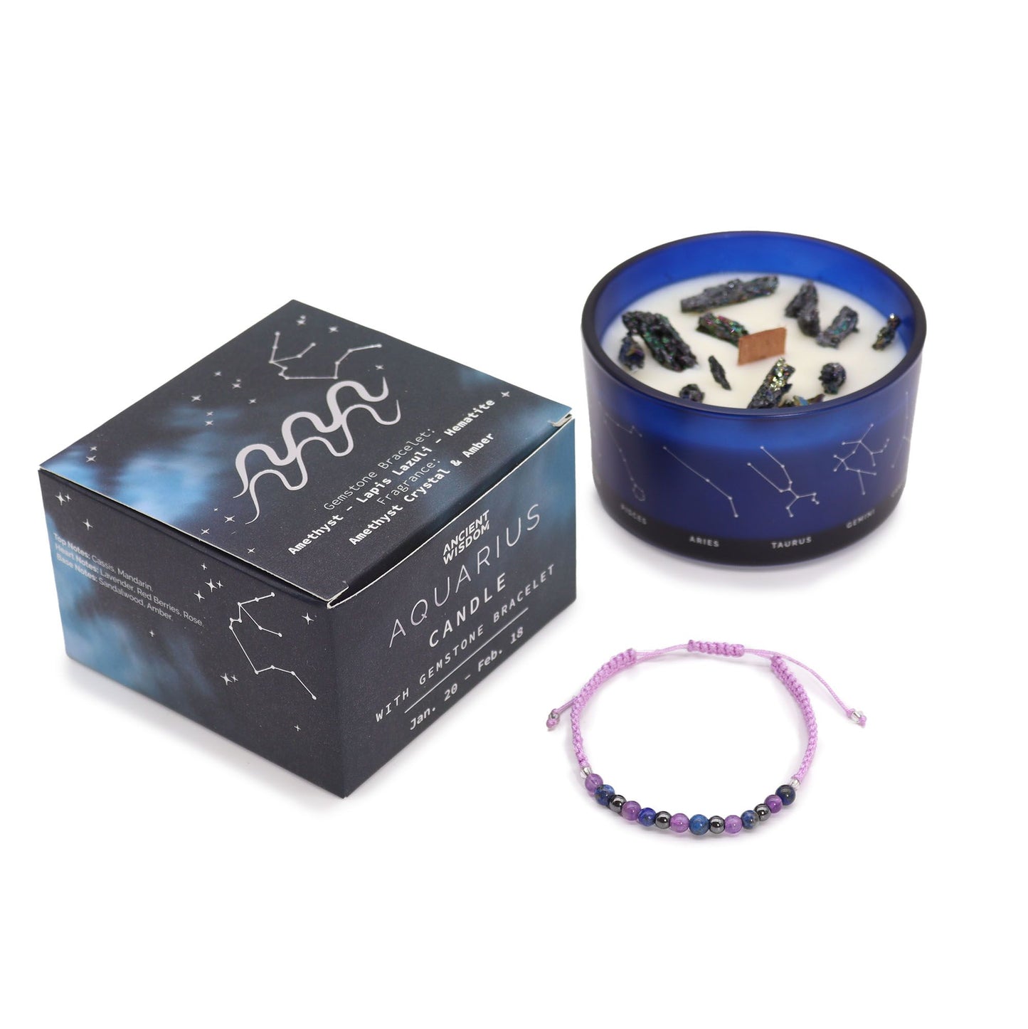 Vela del zodiaco con pulsera - Acuario