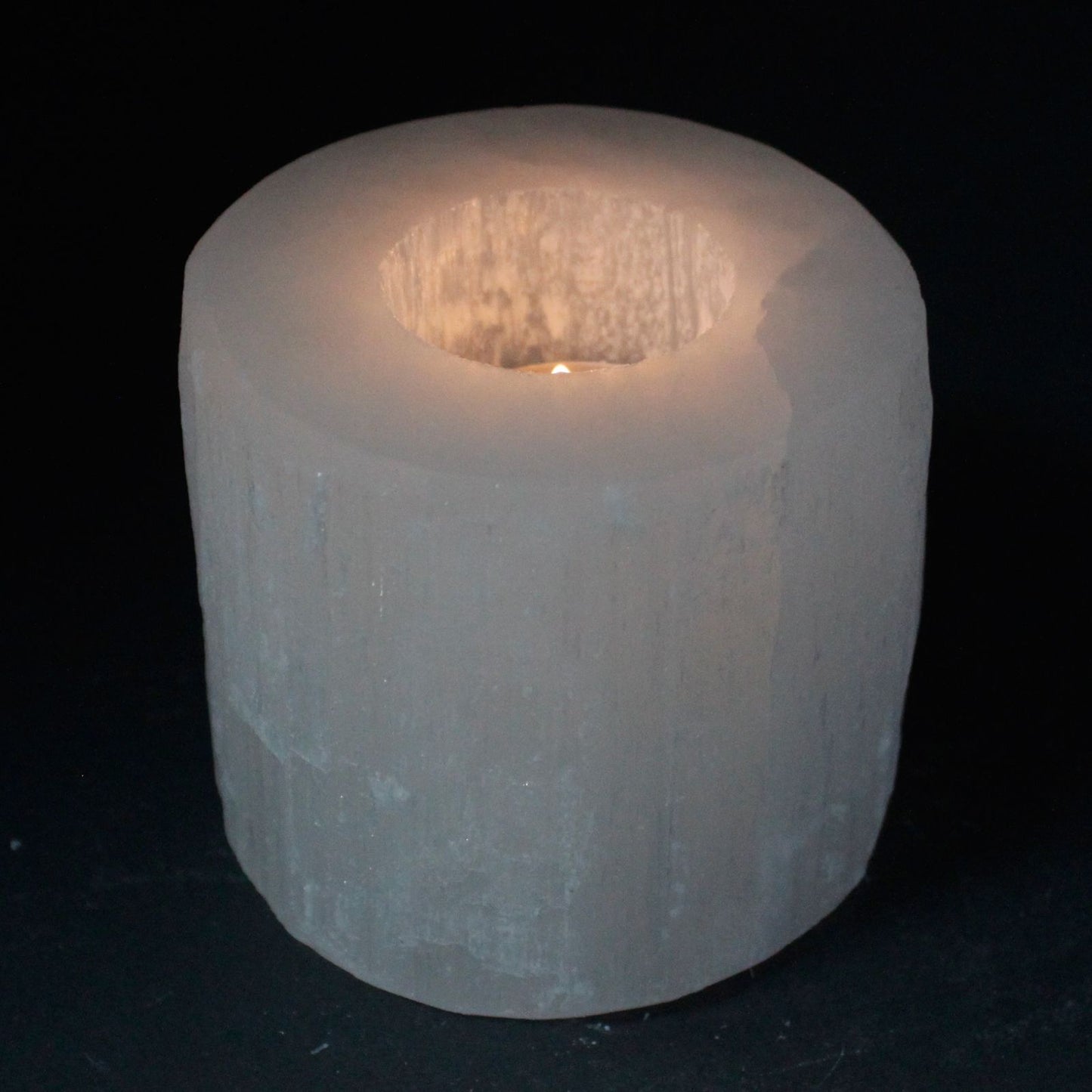 Porta Velas Selenita cilindro- 8 cm