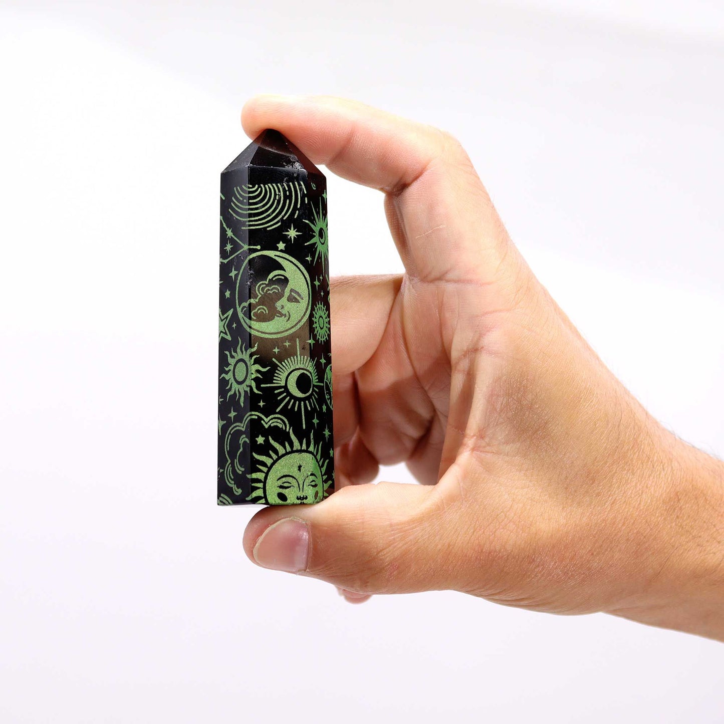 Puntas de Obsidiana Negra - Verde