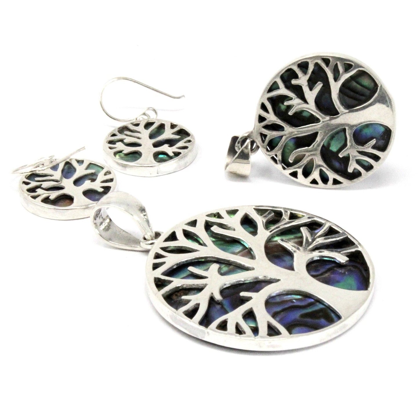 Pendientes Árbol de la Vida 15mm | Abulón y Plata