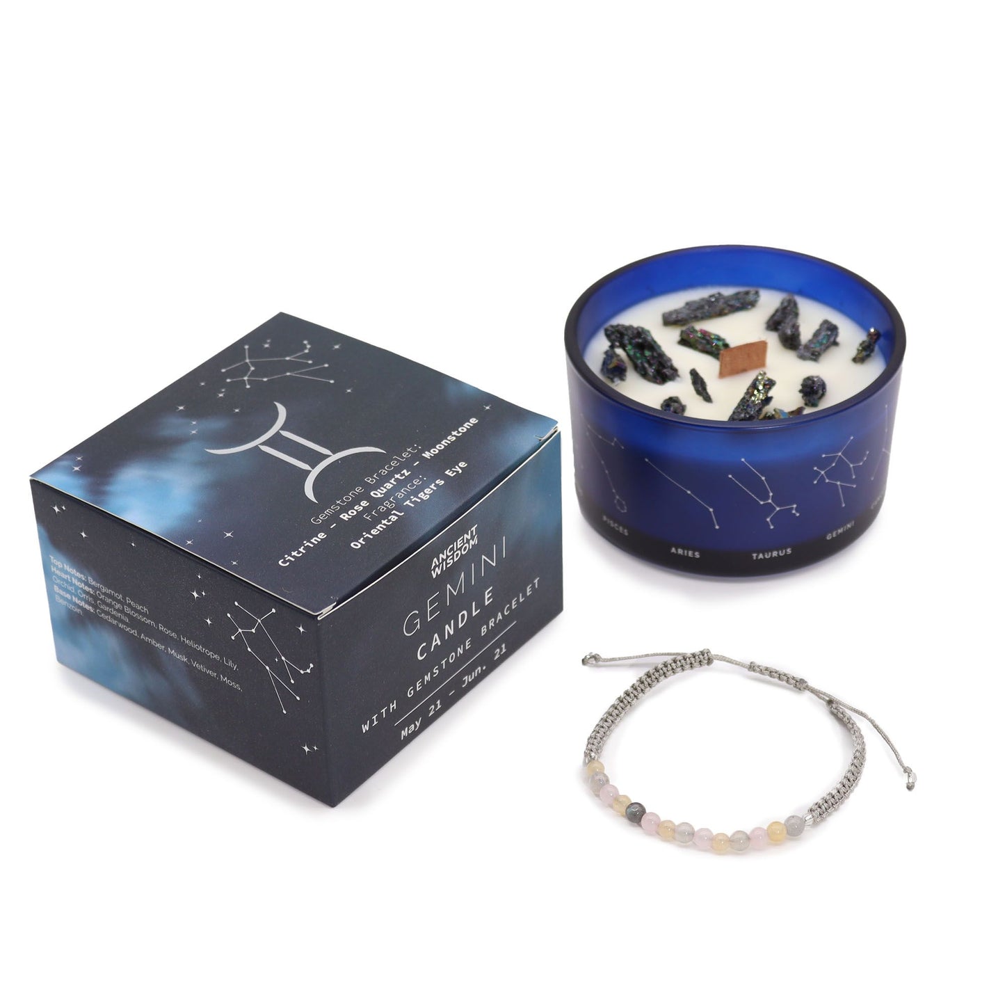 Vela del Zodiaco con Pulsera - Géminis