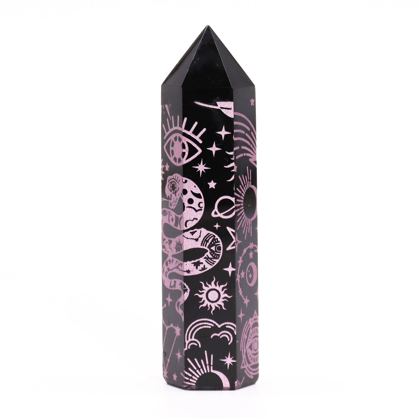 Puntas de Obsidiana Negra - Rosa