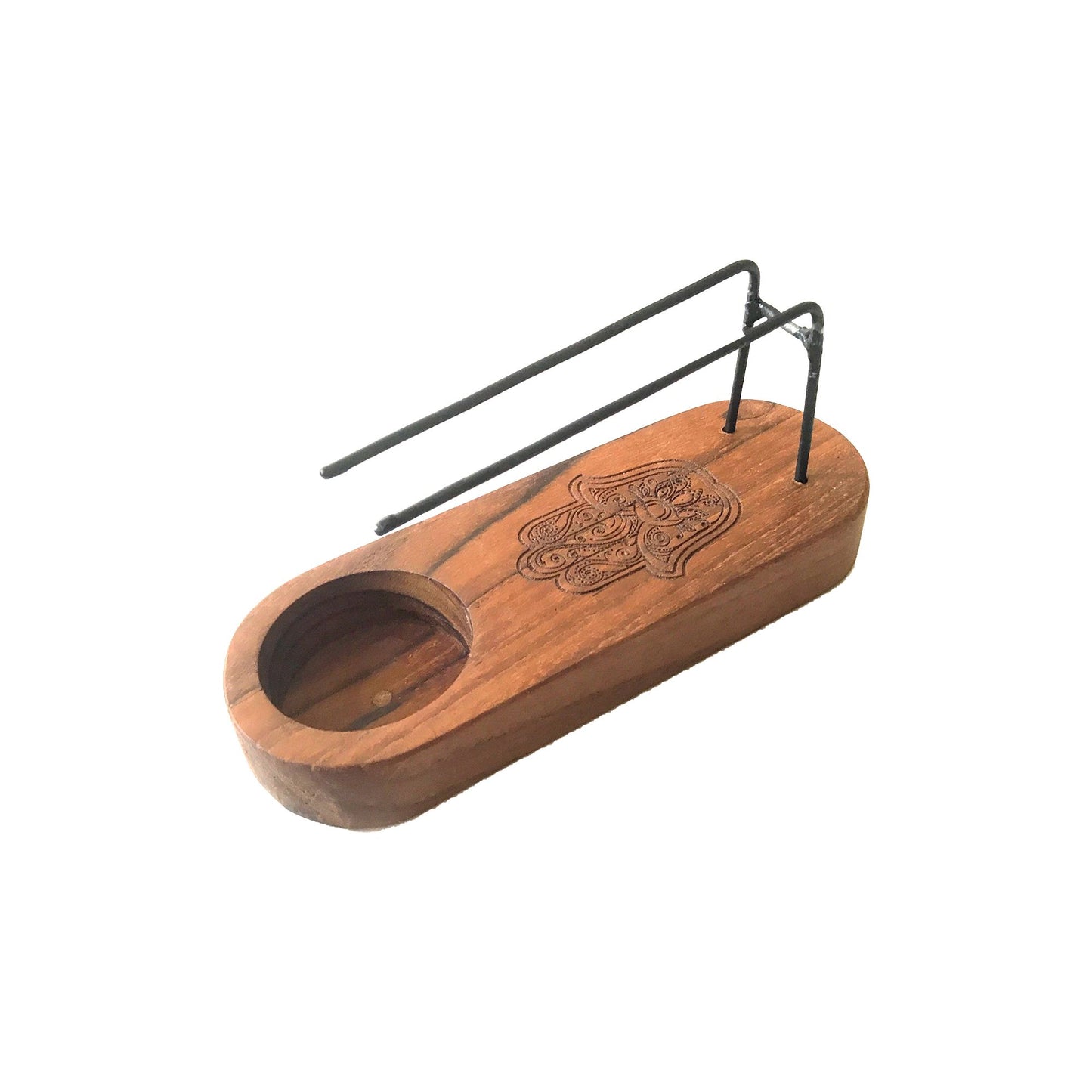 Quemador Palo Santo Pequeño - Madera de Teca - Diseño Hamsa