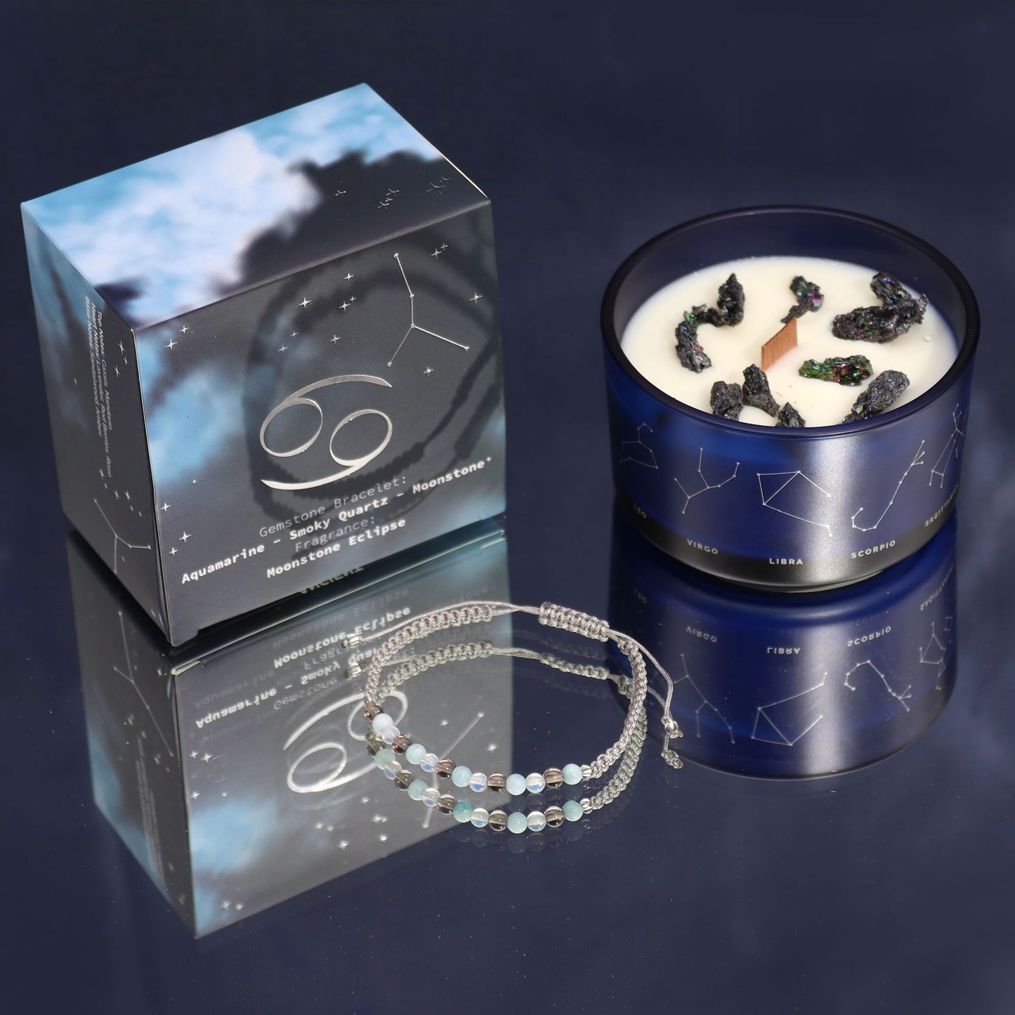 Vela del zodiaco con pulsera - Cáncer