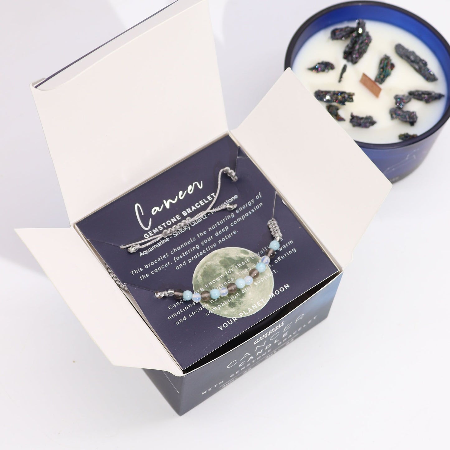 Vela del zodiaco con pulsera - Cáncer
