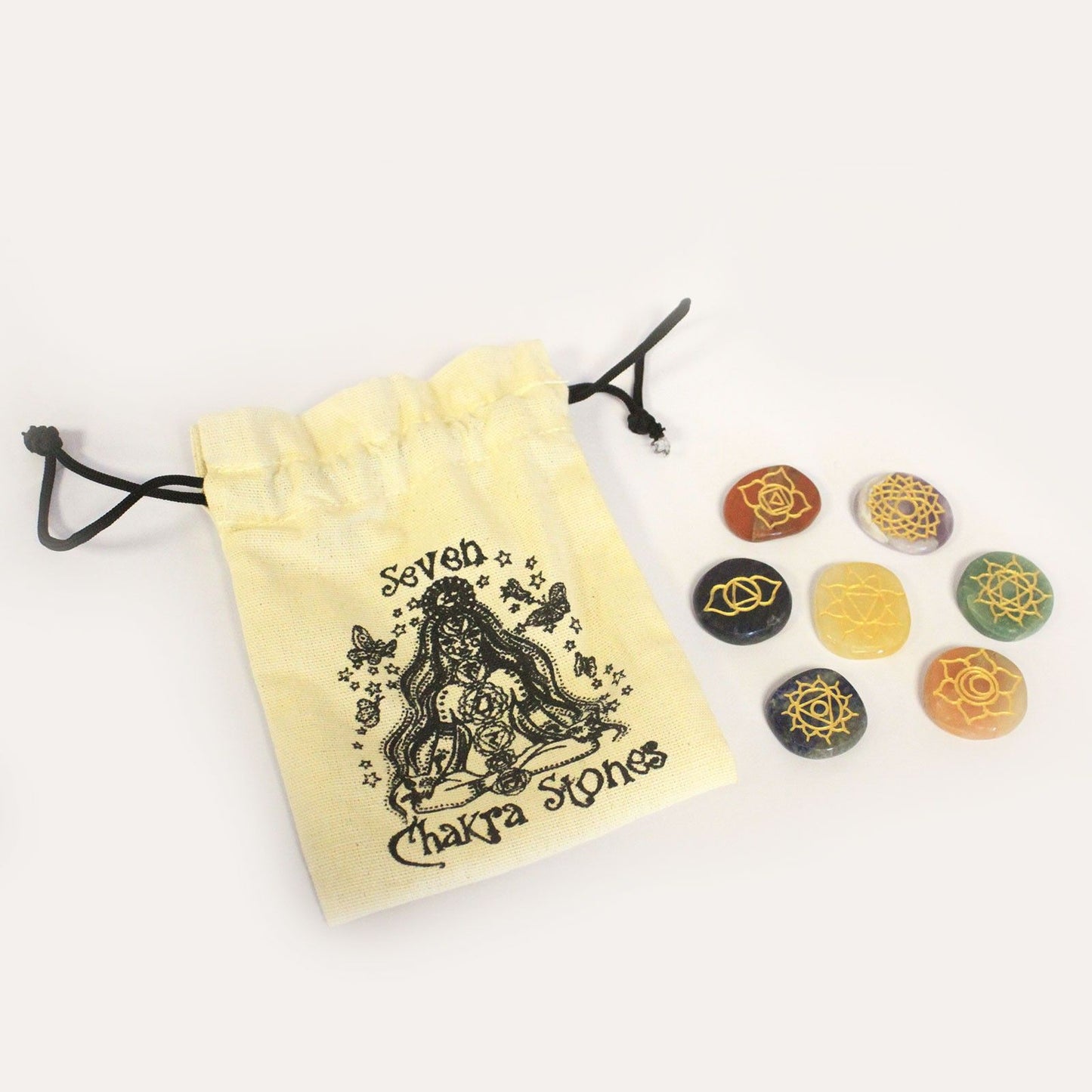 Conjunto de Chakras de Piedras Pequeñas (Forma Redondeada)