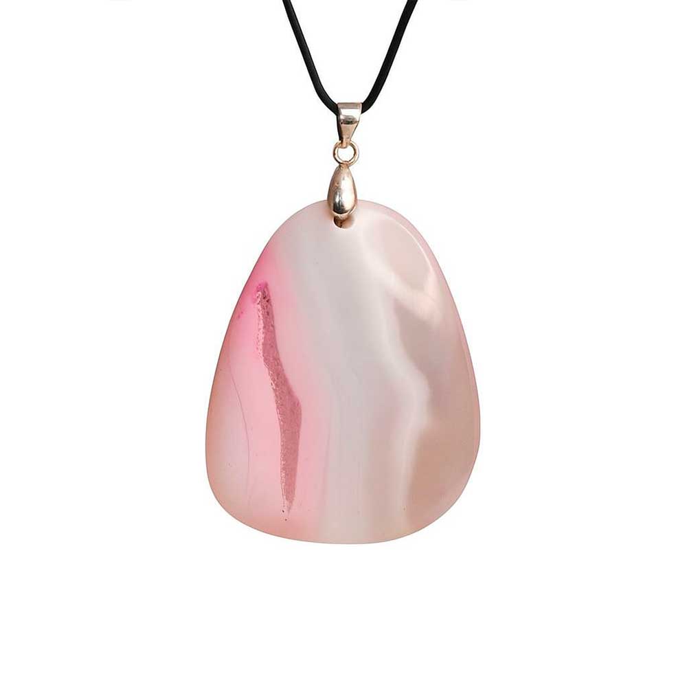 colgante plano agata rosa