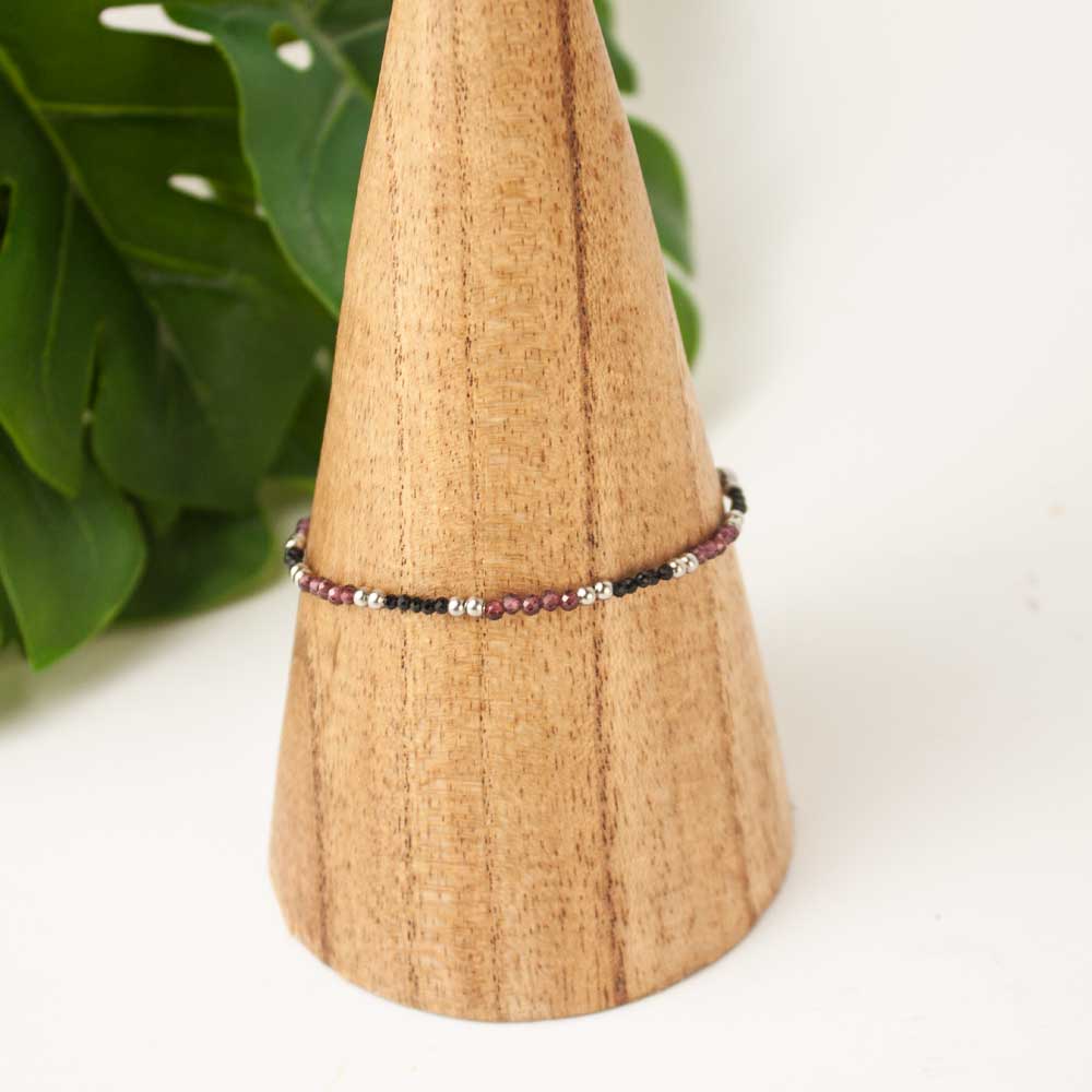 pulsera granate y obsidiana