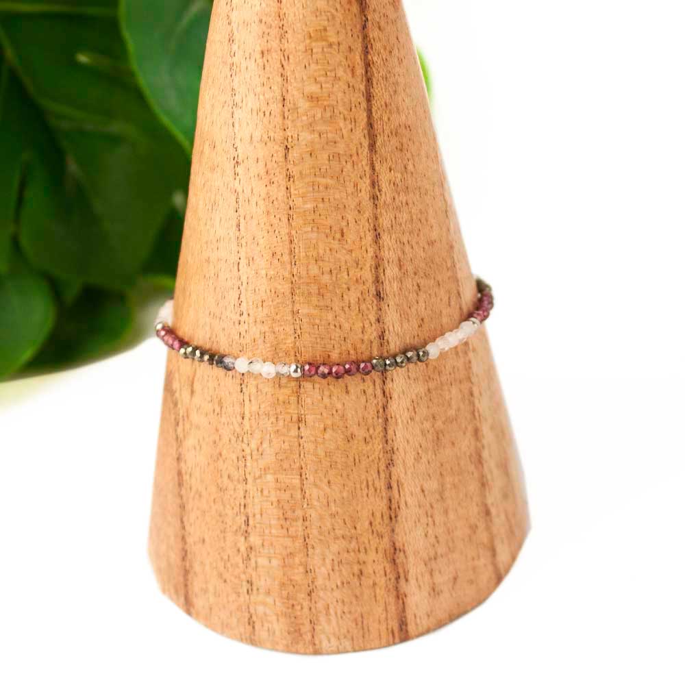 pulsera granate pirita cuarzo turmalinado