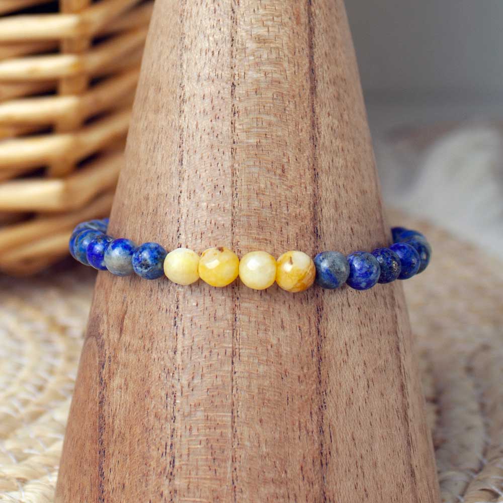 Pulsera Lapislázuli y Calcita Amarilla | Estimulación del Aprendizaje