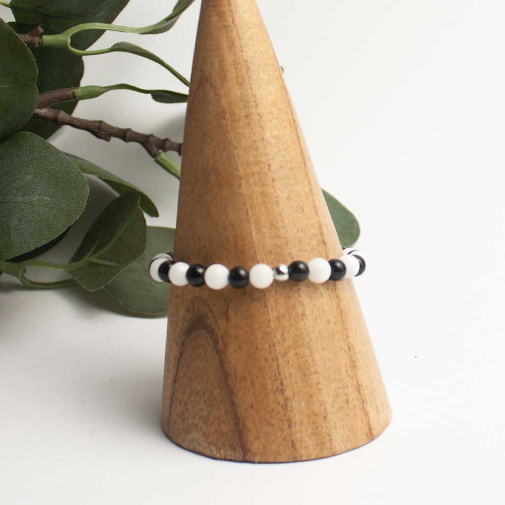 Pulsera Ónix y Cuarzo Blanco | Protección y Claridad