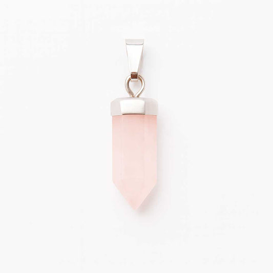 colgante pendulo plata cuarzo rosa