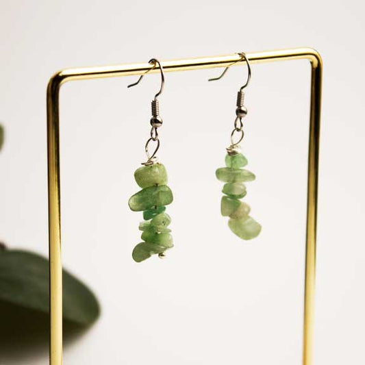 Pendientes Chip Fluorita Verde