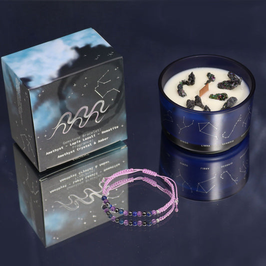 Vela del zodiaco con pulsera - Acuario