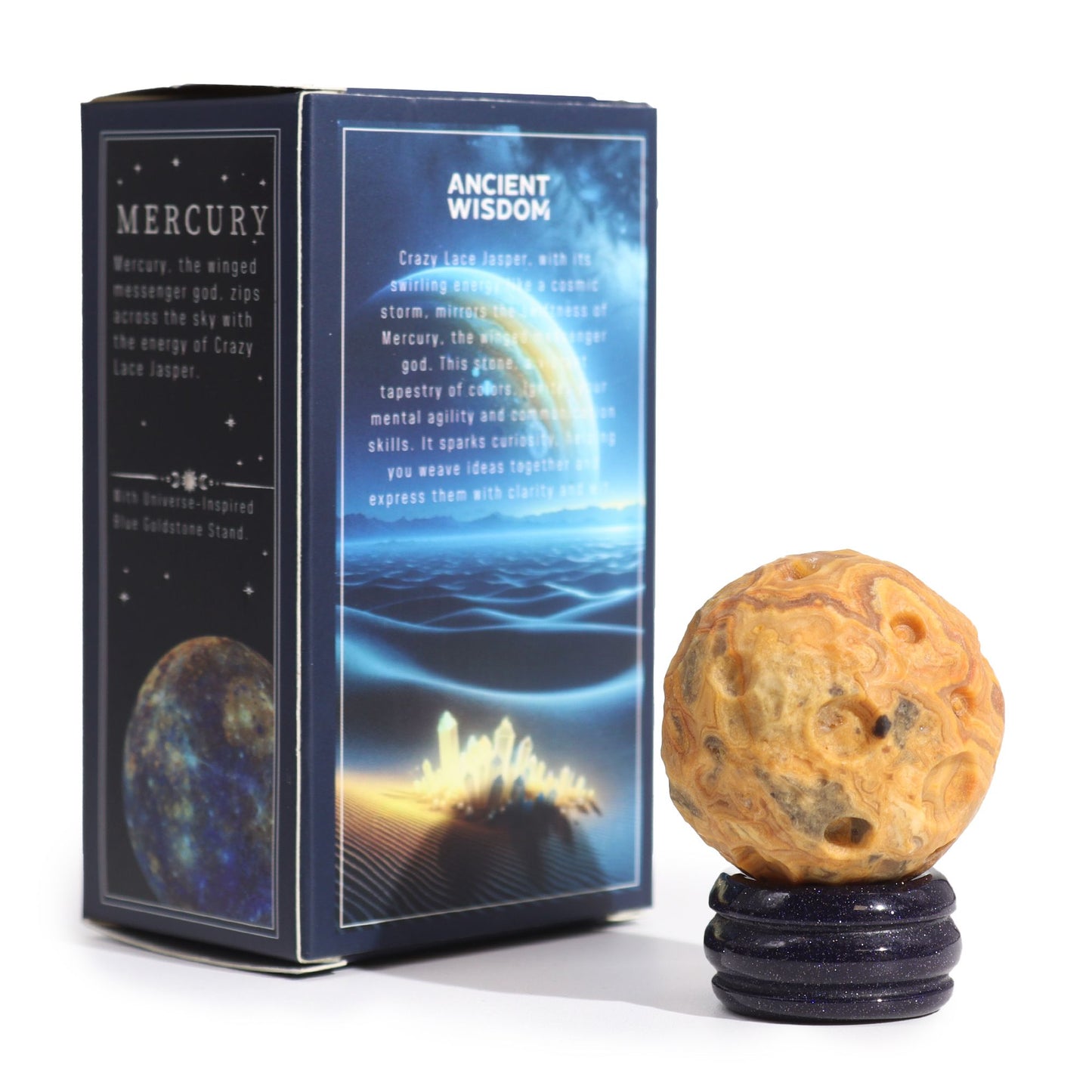 Planeta de Jaspe con Soporte (Mercurio) – 40 mm