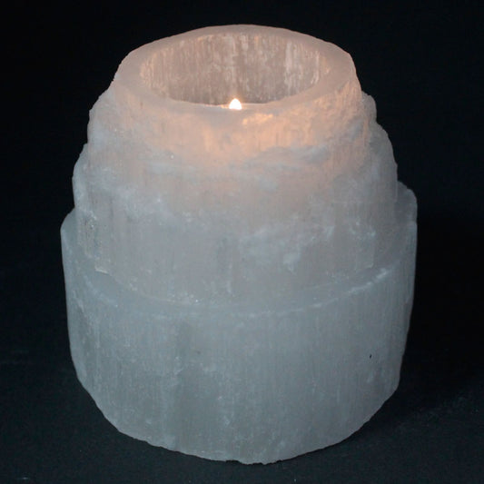 Porta Velas Selenita alta montaña - 8 cm