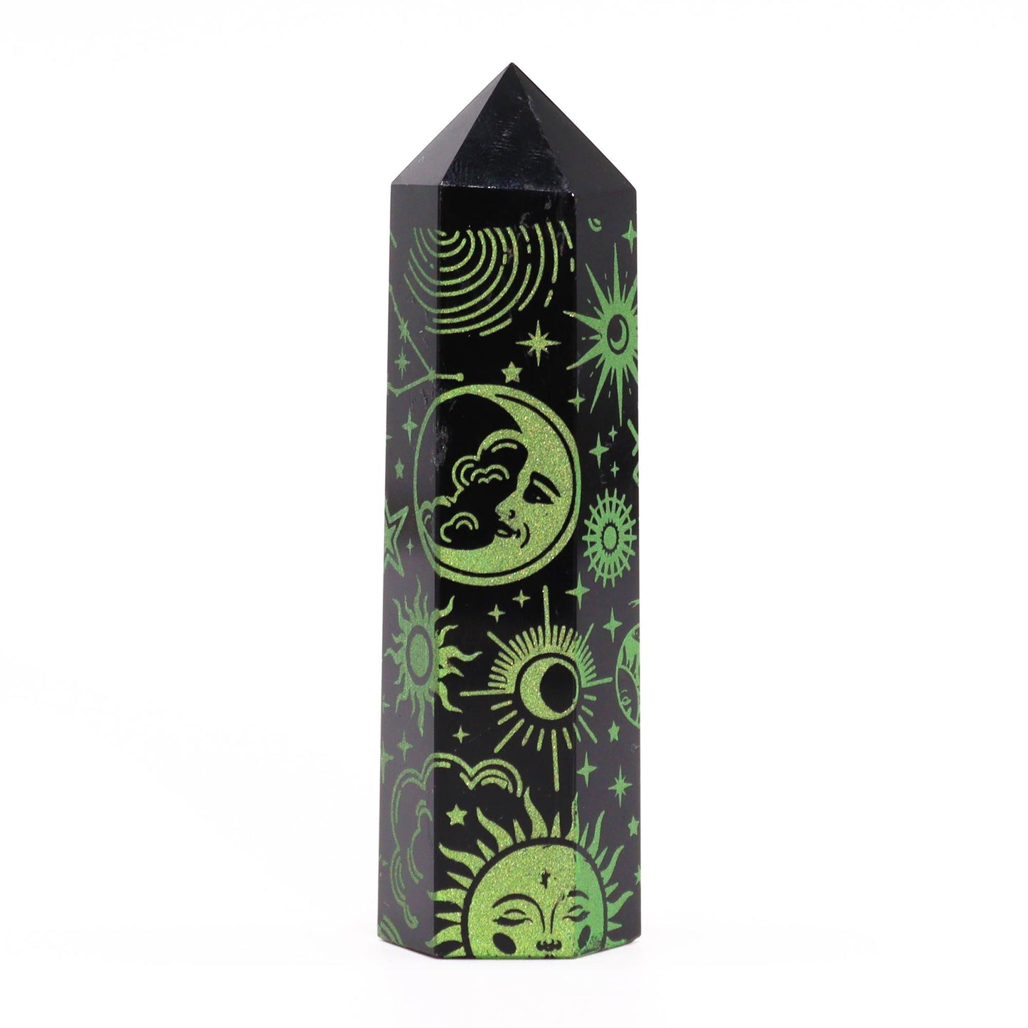Puntas de Obsidiana Negra - Verde