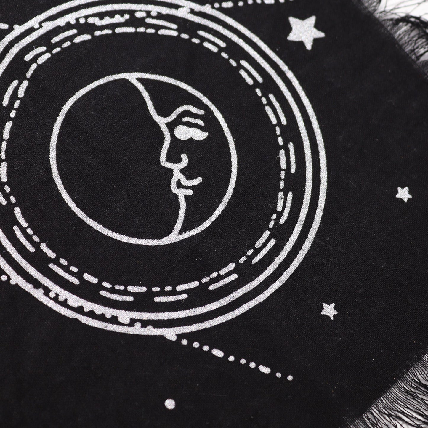 Mantel de altar esotérico con flecos - Carta Lunar y Solar