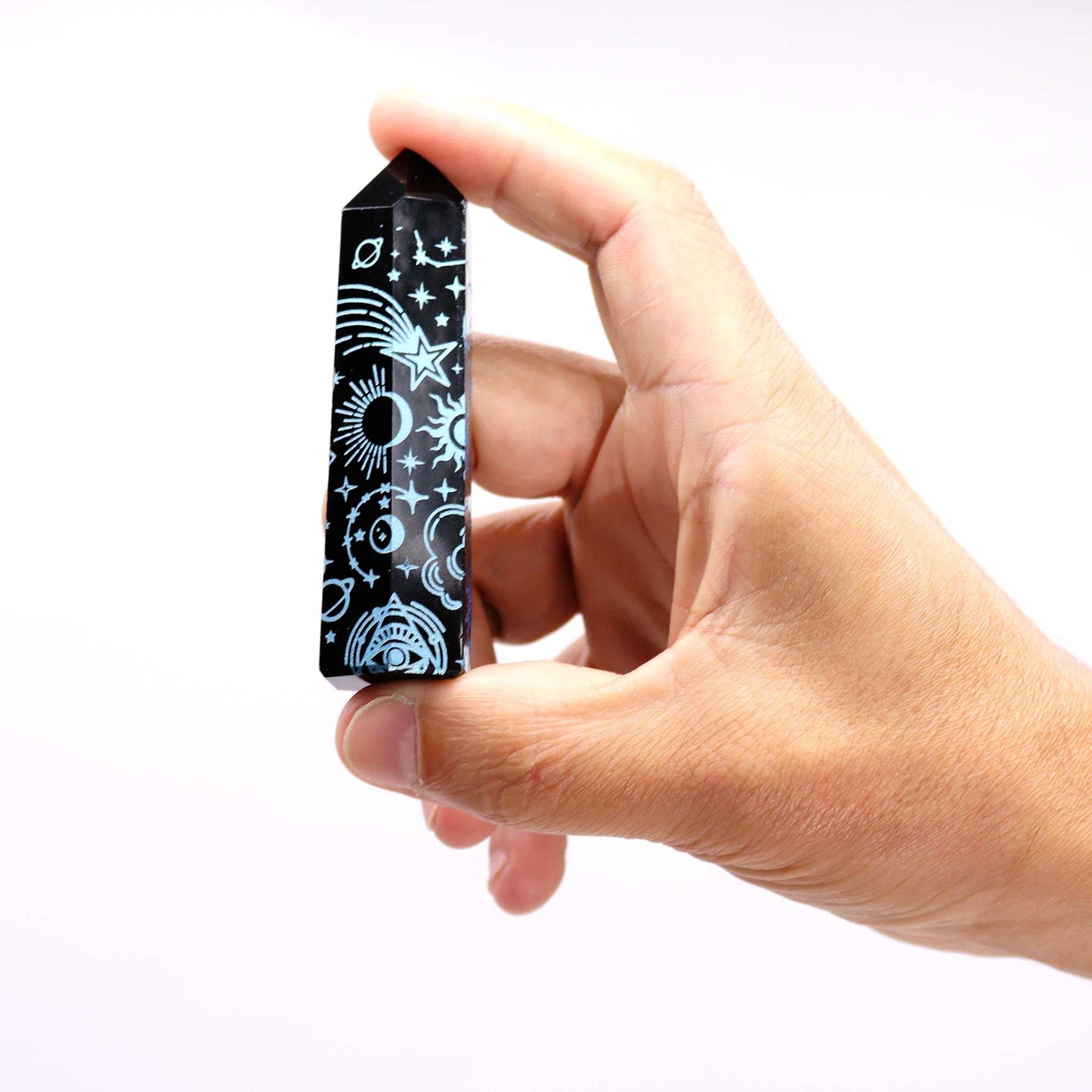 Puntas de Obsidiana Negra  - Azul Cielo