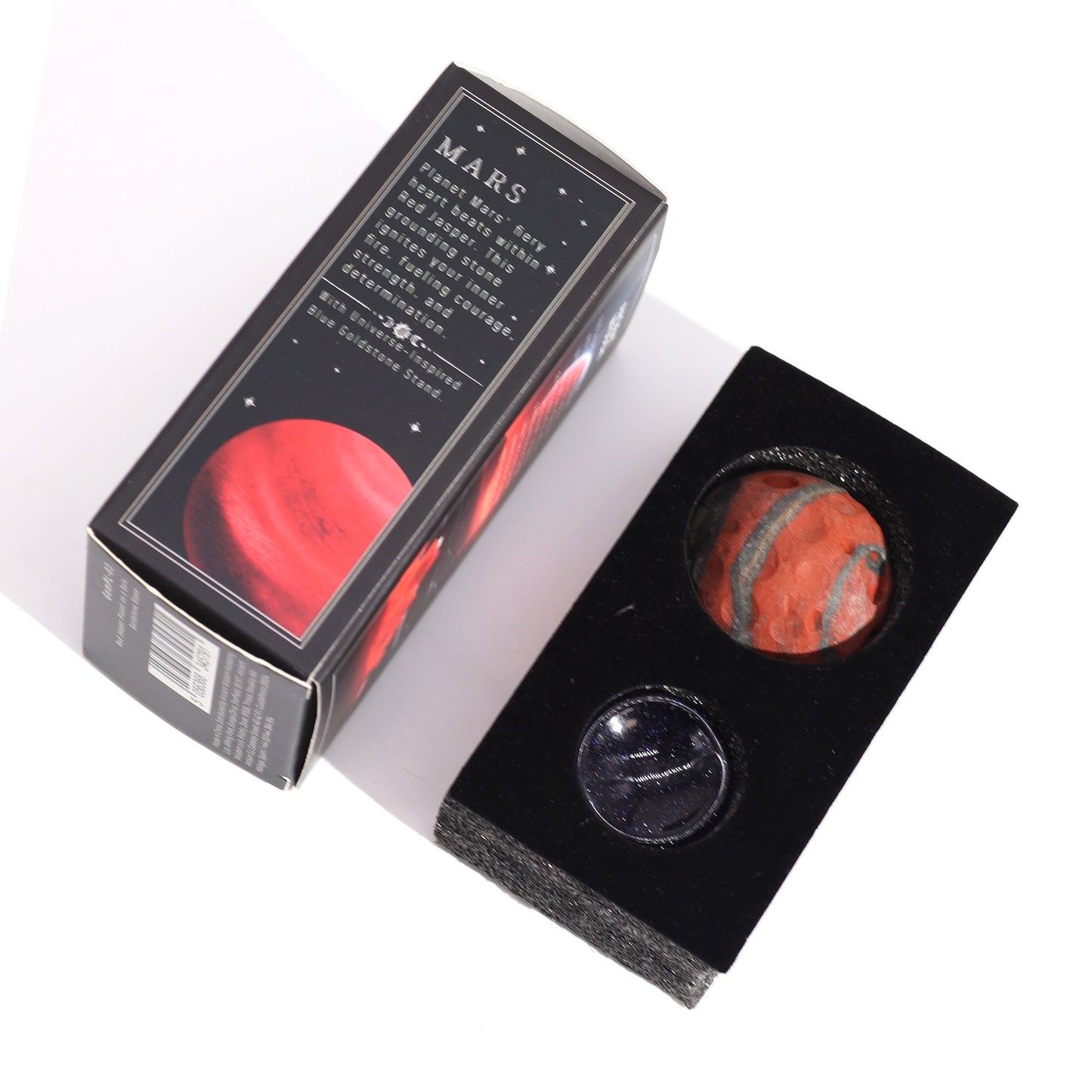 Planeta de Jaspe Rojo con Soporte Solar (Marte) – 40 mm