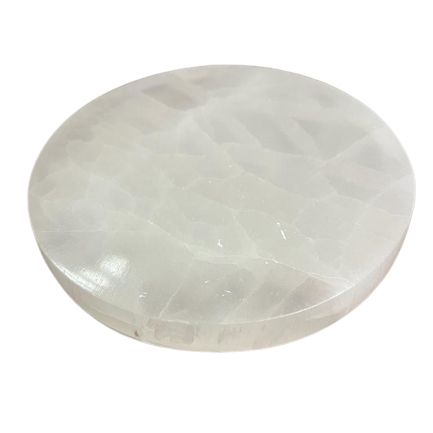 Plato de Selenita de Carga Mediano 10cm - Liso