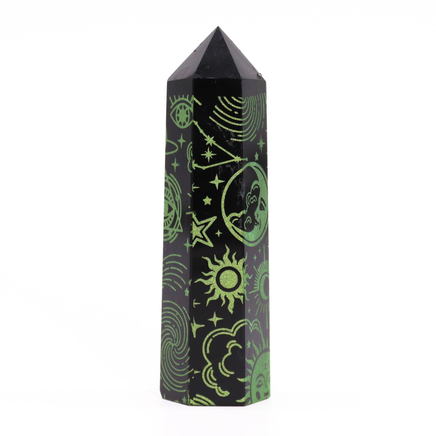 Puntas de Obsidiana Negra - Verde