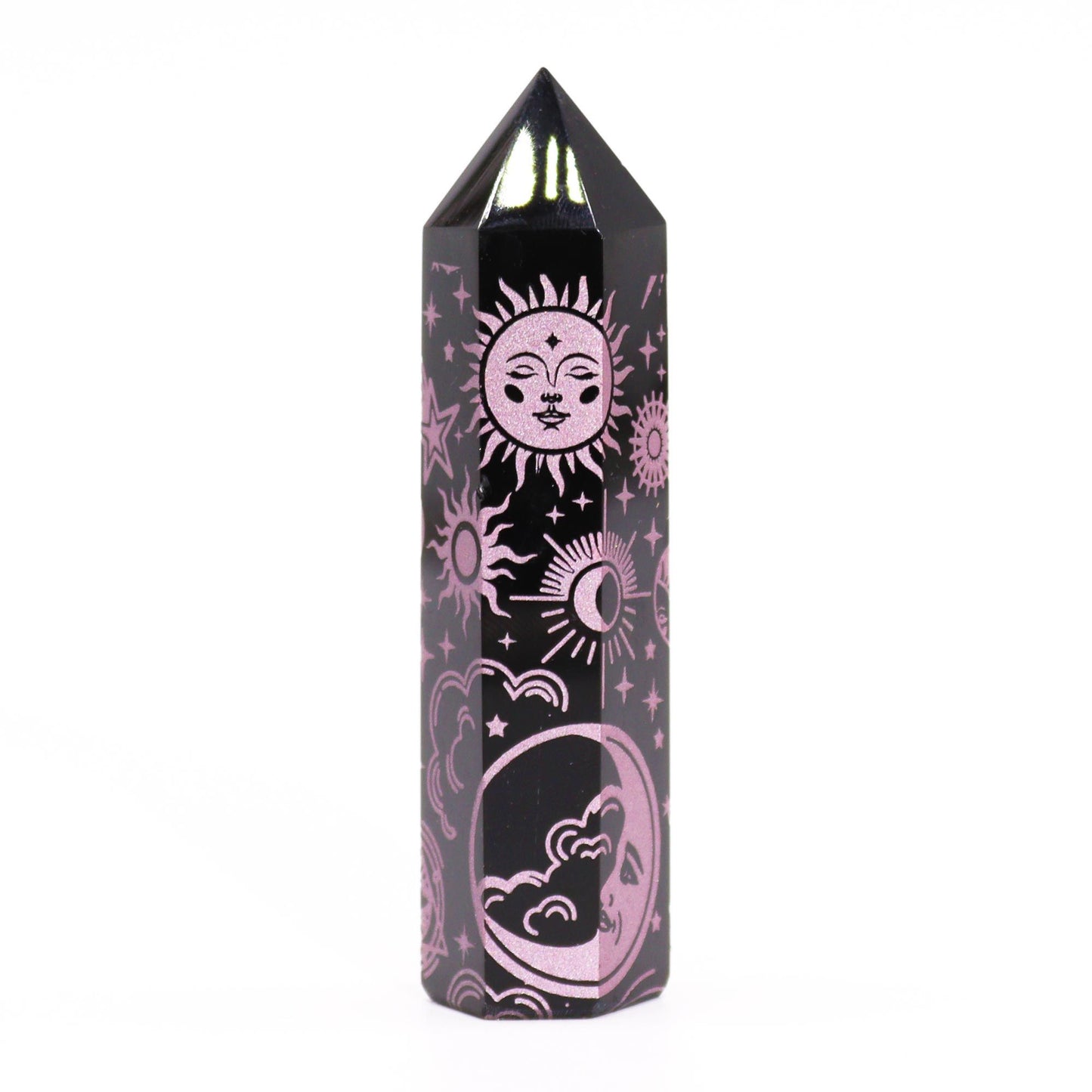 Puntas de Obsidiana Negra - Rosa