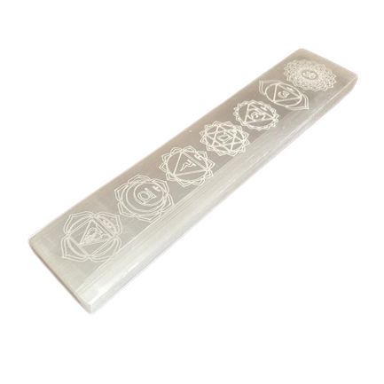Placa de Selenita de Carga de Barra Plana 20cm - Chakra