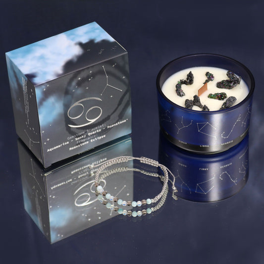 Vela del zodiaco con pulsera - Cáncer