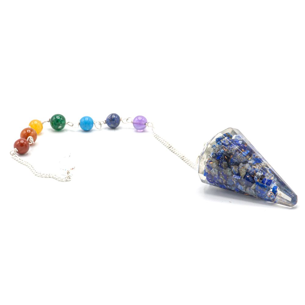 Péndulo de Chakra de poder de Orgonita - Lapislazuli