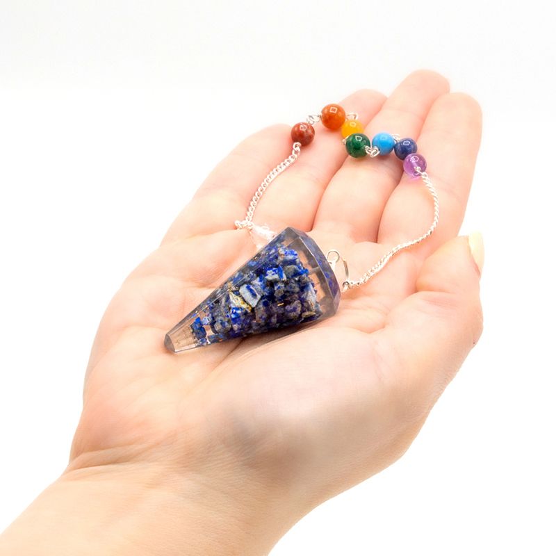 Péndulo de Chakra de poder de Orgonita - Lapislazuli