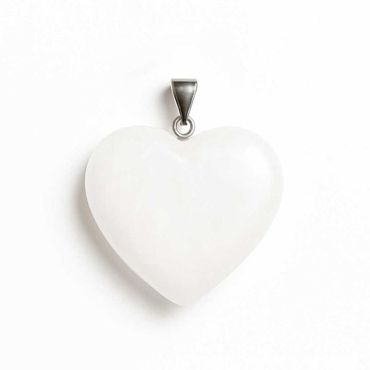 colgante corazon cuarzo blanco