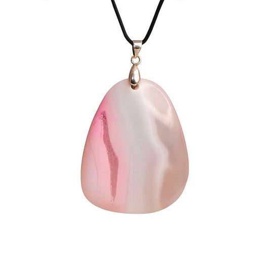 colgante plano agata rosa